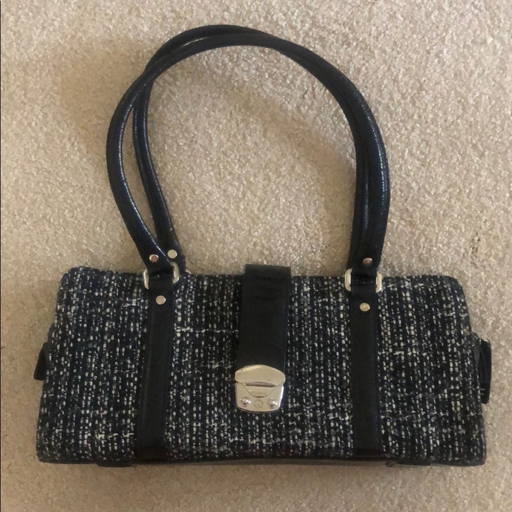 Alfani leather tweed handbag